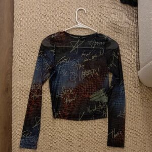 Motel Rocks Multicolor Graphic Long Sleeve Top